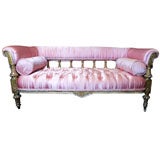 Antique Gilded Tufted Settee