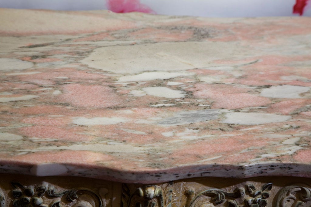 pink marble table