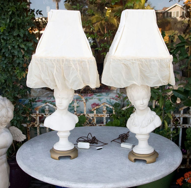Pair Bust Lamps