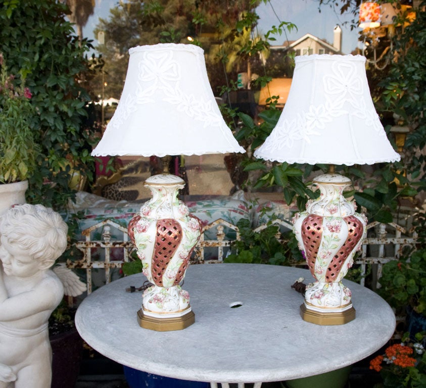 Pair Vintage Capodimonte Lamps at 1stDibs