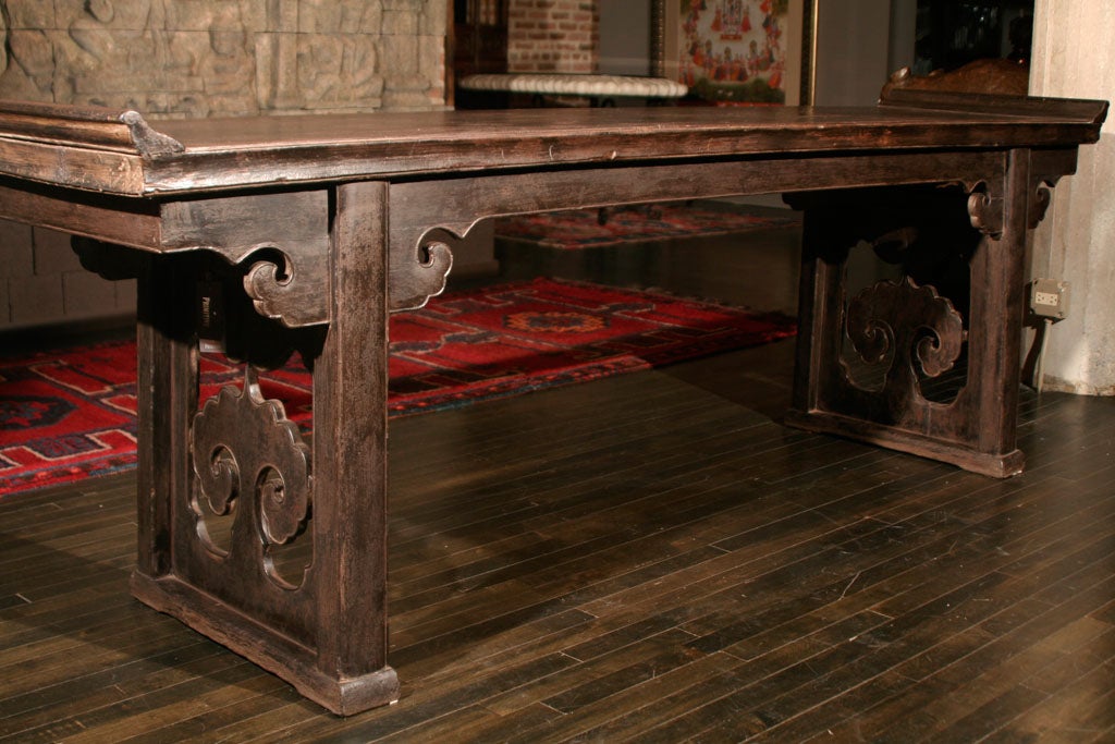 Exceptionally rare example of a true Ming Dynasty (1368-1644) altar table. Top is one piece.