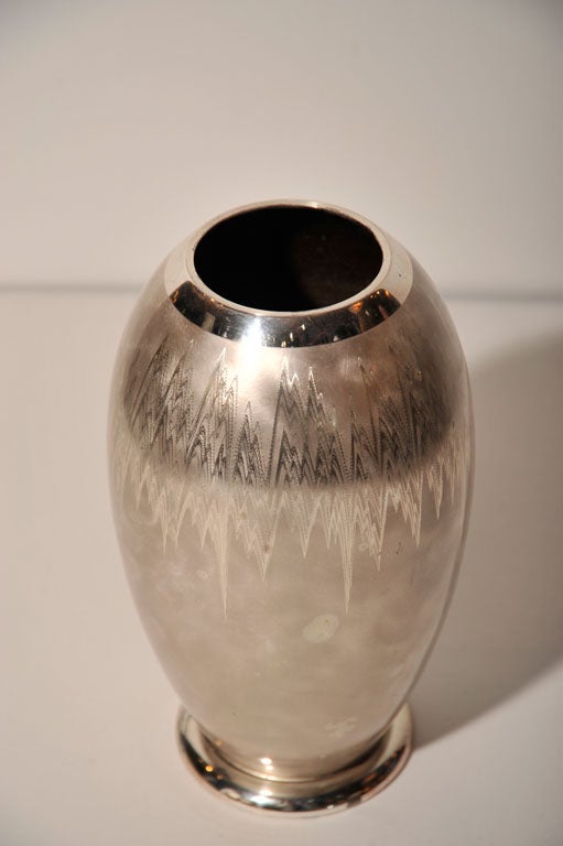 Late 20th Century Silverplate Ikora Vase by WMF