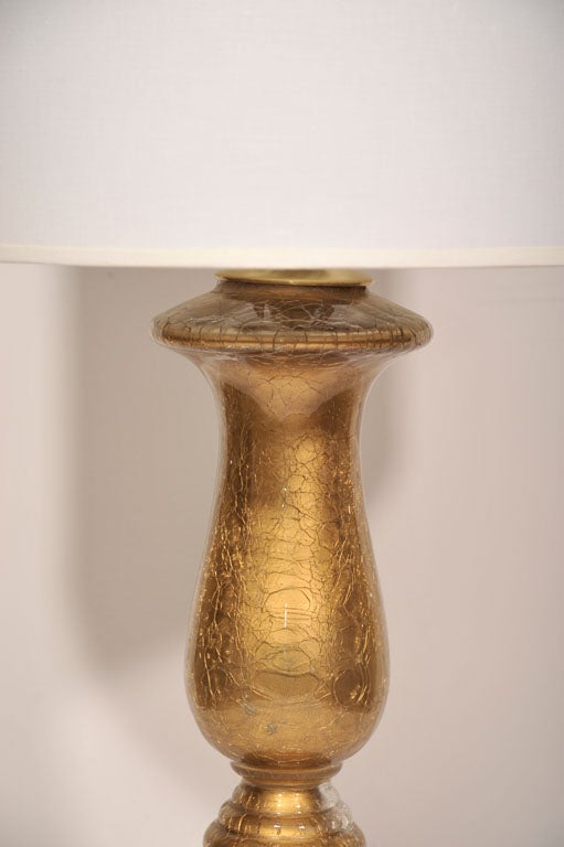 Hollywood Regency Paul Hanson Reverse Painted Glass Lamps