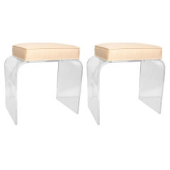 Pair of Lucite Waterfall Stools