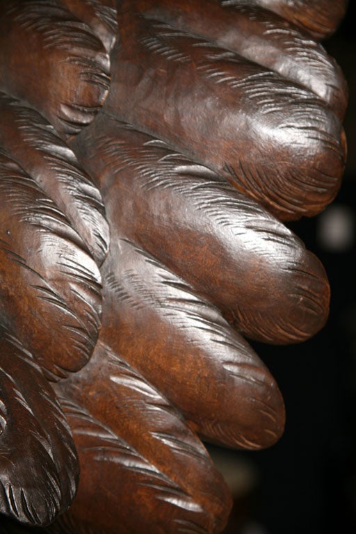 Wood A Magnificent Swiss Carved / Black Forest Eagle For Sale
