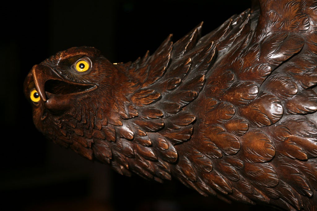 A Magnificent Swiss Carved / Black Forest Eagle For Sale 1