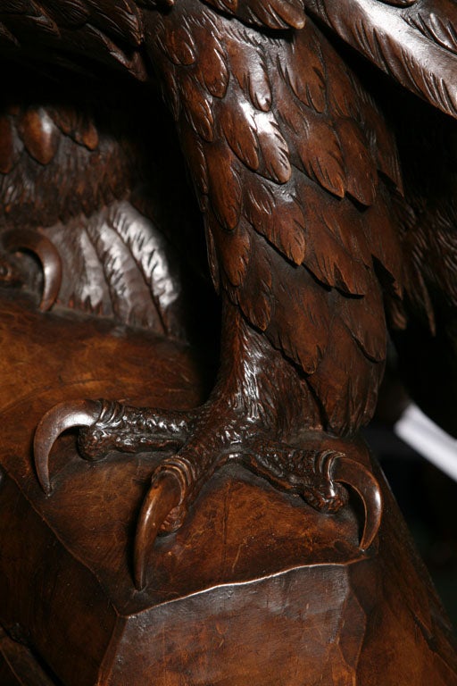 A Magnificent Swiss Carved / Black Forest Eagle For Sale 3