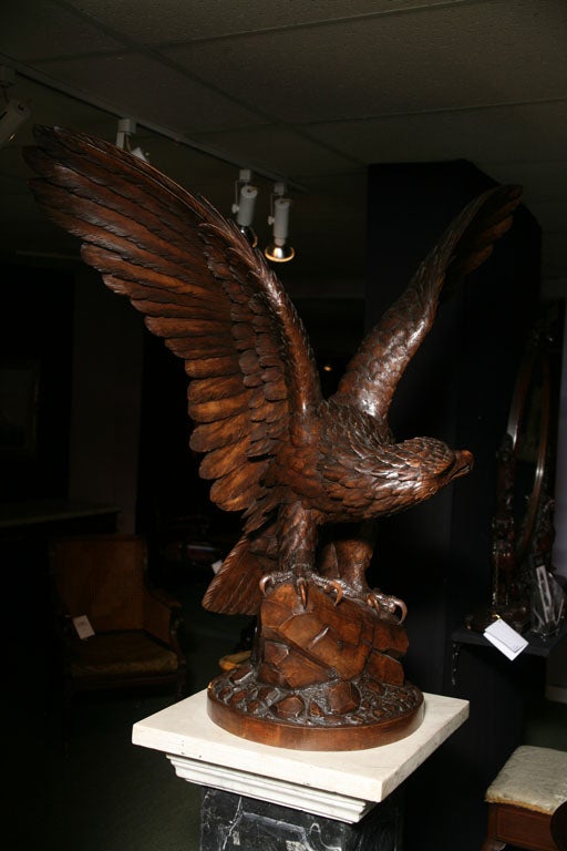 A Magnificent Swiss Carved / Black Forest Eagle For Sale 5
