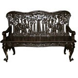 A 19th century Swiss Carved settee with Elephant carvings