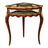 French 19th c. Corner Table Vitrine