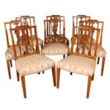 Set of Eight Sheraton Style Dining Chairs