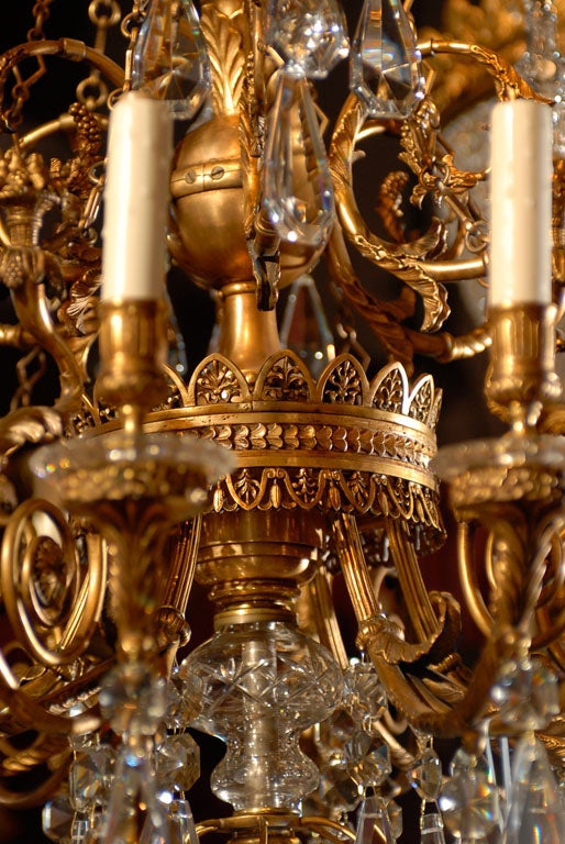Antique Chandelier. Empire style chandelier In Excellent Condition For Sale In Atlanta, GA