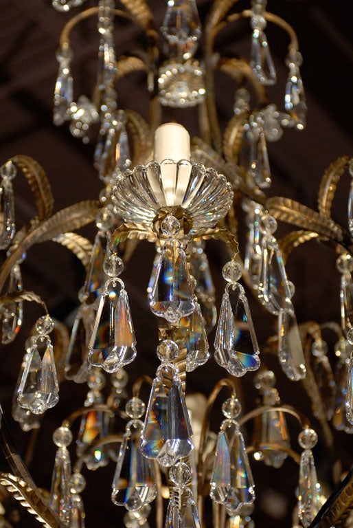 Antique Chandelier. Iron and crystal chandelier For Sale 2