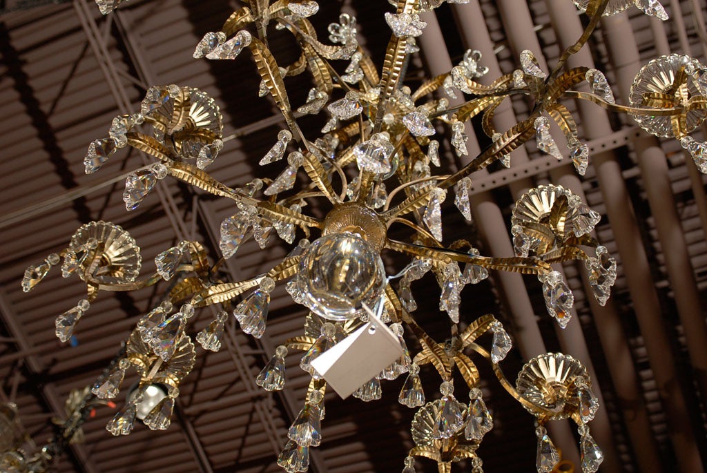 Antique Chandelier. Iron and crystal chandelier For Sale 3
