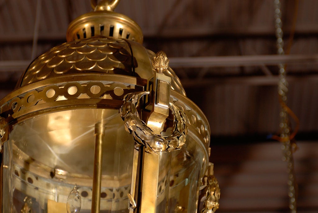 Gilt bronze lantern In Good Condition For Sale In Atlanta, GA