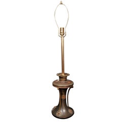 Antique Electrified Art Nouveau Oil Lamp
