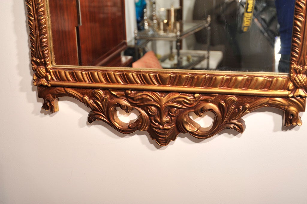 Large copper dark gold gilt Rococo imperial mirror.
