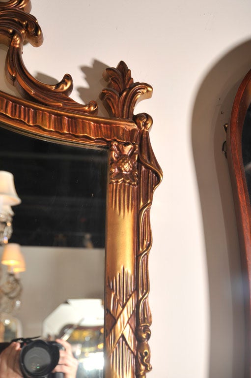 Rococo Revival Large Copper Gilt Rococo Mirror For Sale