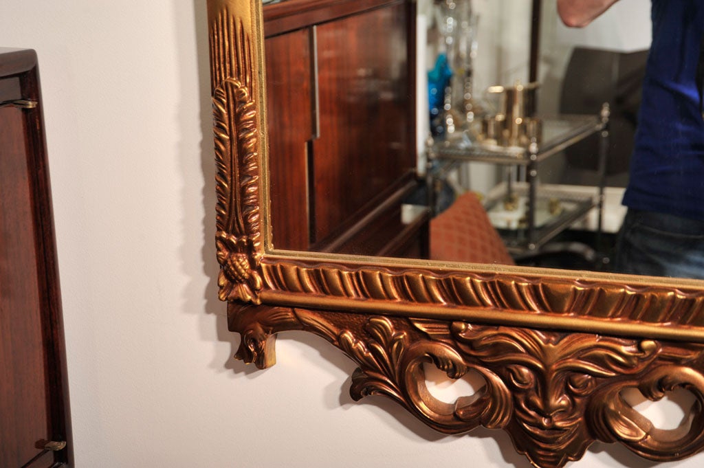 Italian Large Copper Gilt Rococo Mirror For Sale