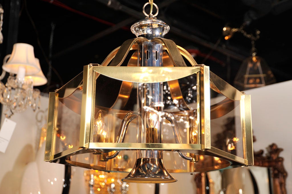 Mid-Century Modern Hexagonal Dining Table Chandelier