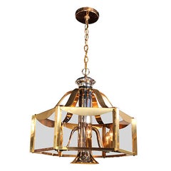 Mid-Century Modern Hexagonal Dining Table Chandelier