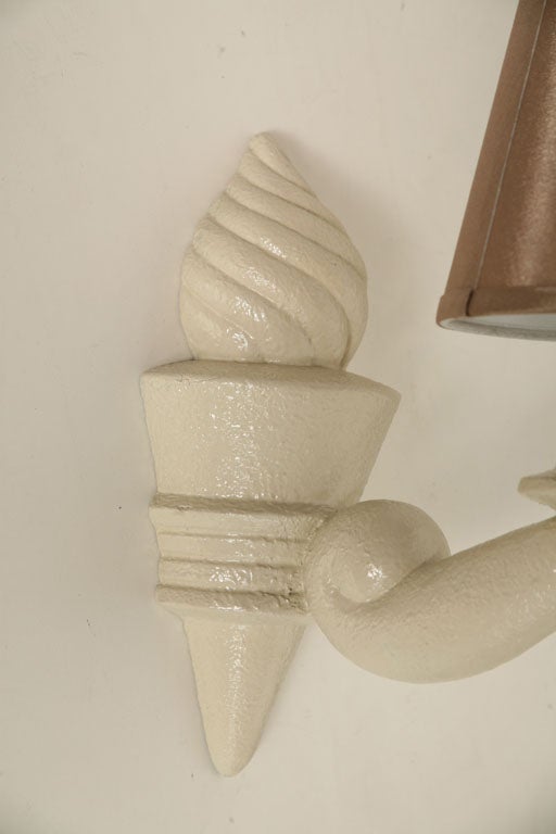 Pairs of French Plaster Sconses Signed Arlus Made in France, 2 Pairs Available In Good Condition For Sale In Miami, FL