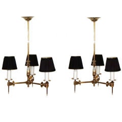 Pair of  French 40's  Chandeliers in the style of Andre ARBUS