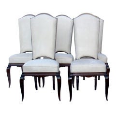 .Set of 5 chairs attributed to Dominique