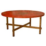 Red Lacquered Chinoiserie Coffee Table