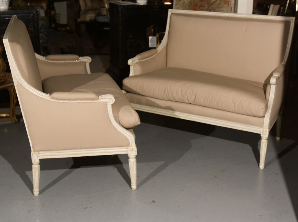 19th Century Pair of Louis XVI Settees For Sale