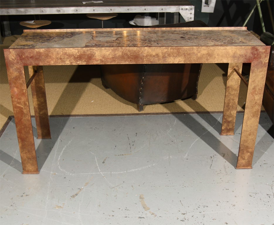 Industrial Marble Console Table