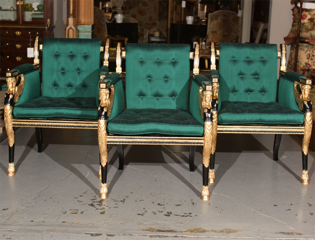 English Set of Regency Style Armchairs For Sale