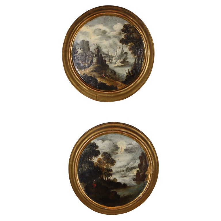 Pair of Dutch Landscapes For Sale