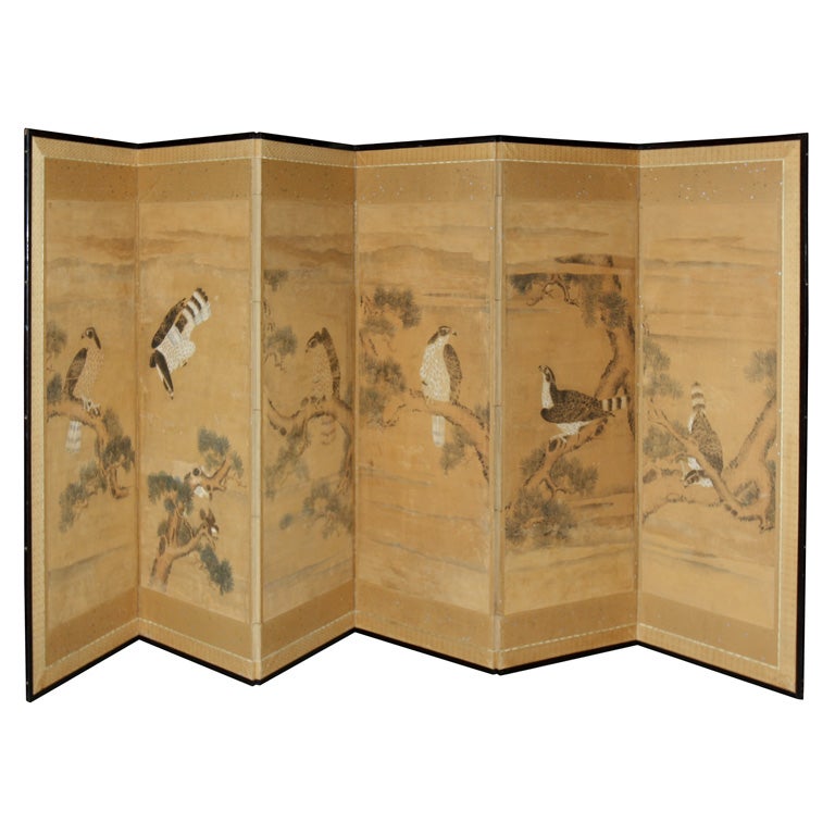 Japanese Silk Screen For Sale at 1stDibs