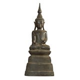 Burmese Cast Bronze Seated Buddha