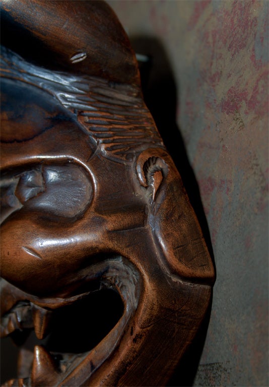 Japanese Box Wood Carving of Hannya Mask 3
