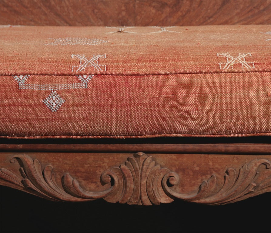 Antique Argentinian Bench with Turkish Textile Cushion