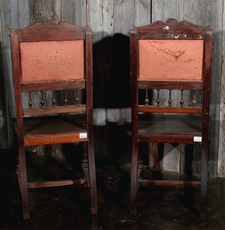 antique dining chairs with leather