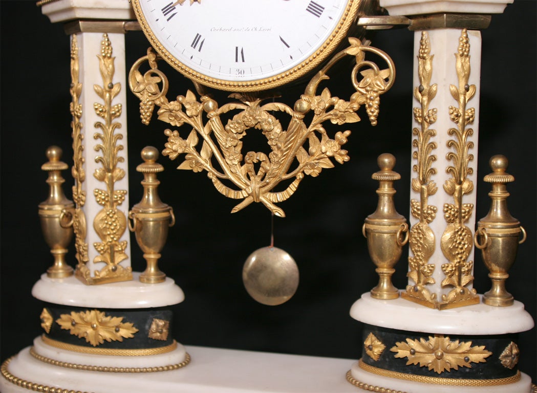 Marble A Louis XVI Mantel Clock By Gaspard Cachard. French, C.1790 For Sale