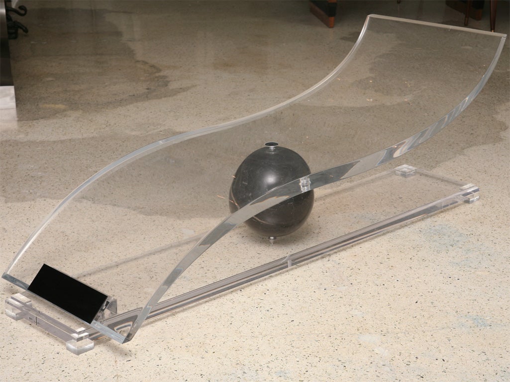 Lucite and Marble Chaise