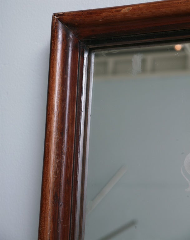 Mid-Century Modern Italian Modern Mahogany Mirror in the Style of Gio Ponti For Sale