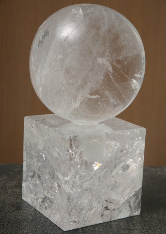 A Rock Crystal Orb on Stand  -  (3 available) In Excellent Condition In Hollywood, FL