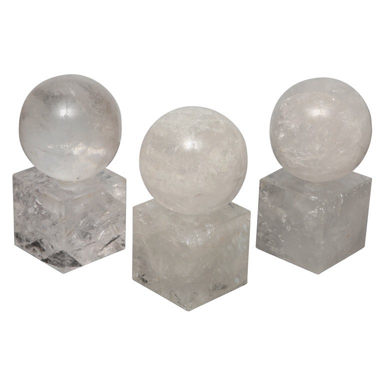 A Rock Crystal Orb on Stand  -  (3 available)