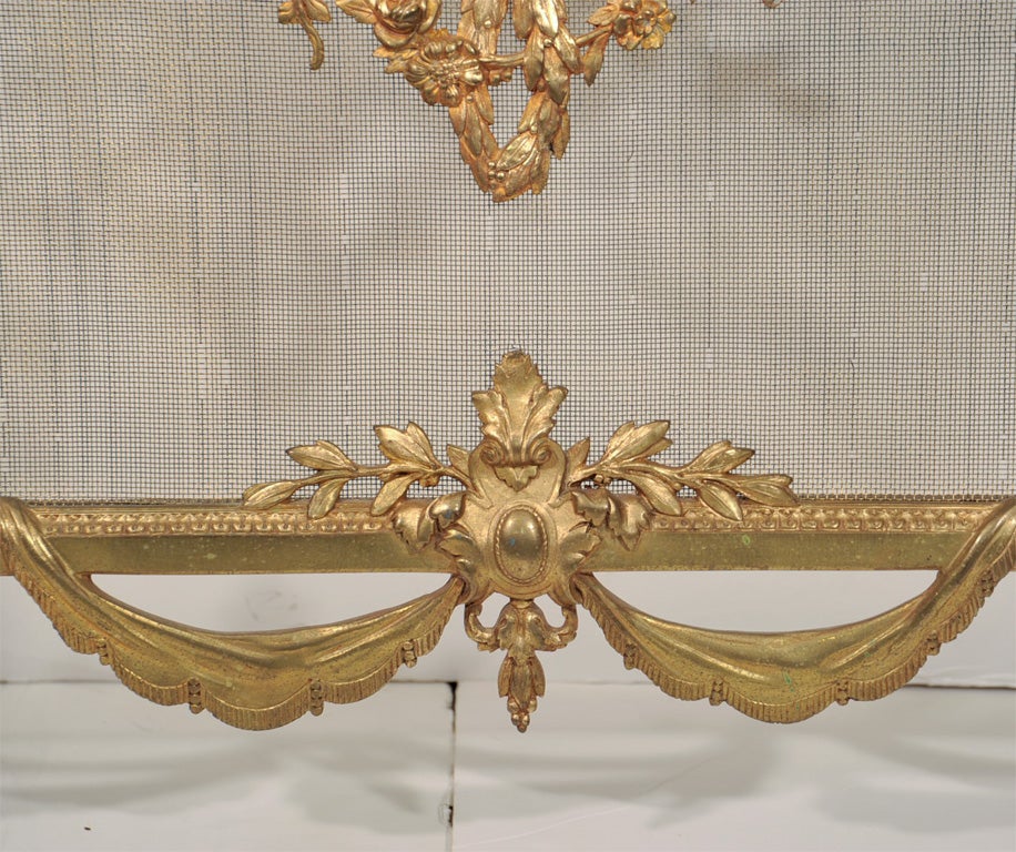 19th Century Louis XVI Style Figural Bronze Firescreen