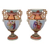 Pair of Neoclassical Paris Porcelain Vases