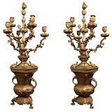 Pair of Japanese Bronze Candelabra