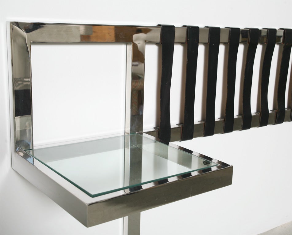 Milo Baughman King Headboard with Attached Tables 1