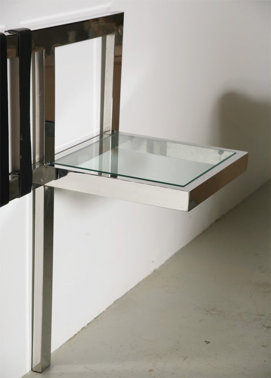 Milo Baughman King Headboard with Attached Tables 4