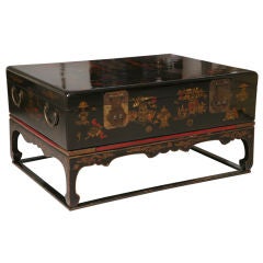 19th Century Chinese Lacquer Chest on Stand