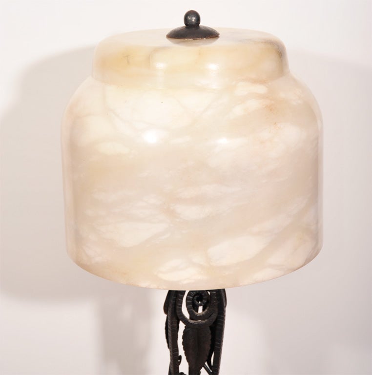 Art Deco Table Lamp by Edgar Brandt In Good Condition For Sale In Bridgewater, CT